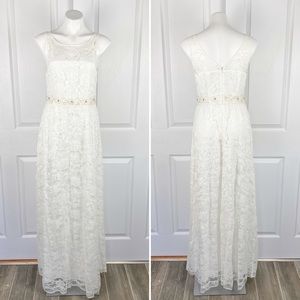 BB Dakota White Lace Sleeveless Maxi Dress 10